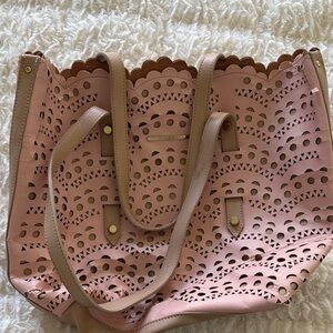 Chic Pink Laser-Cut Tote Bag